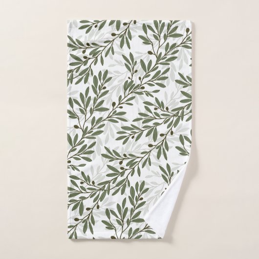 Wiederholungsmuster für den grünen Olivenbaum Badhandtuch Set (Handtuch)