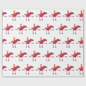 Wiederholungsmuster für Pferde und Fahrer Geschenkpapier (Flach)