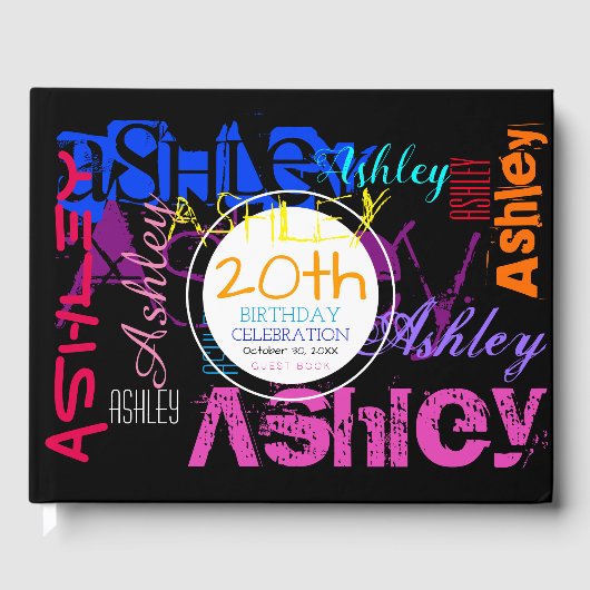 Wiederholungsname 6 Buchstaben 20. Geburtstag Gäst Gästebuch (Vorderseite)