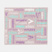 Wiederholungsname & anfänglich grau Aquamarin Lila Fleecedecke (Vorderseite (Horizontal))