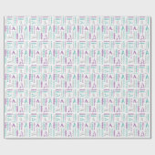 Wiederholungsname & anfängliches graues Lila Aquam Geschenkpapier (Flach)