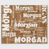 Wiederholungsname Braune Neutrale Moderne Schrifta Geschenkpapier (Flach)