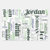 Wiederholungsname Personalisiert grün und weiß Geschenkpapier Set (Vorderseite 3)