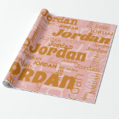 Wiederholungsname Terracotta Blush Moderne Typogra Geschenkpapier (Ungerollt)