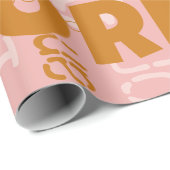 Wiederholungsname Terracotta Blush Moderne Typogra Geschenkpapier (Rolleneckpunkt)
