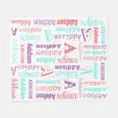 Wiederholungsname und anfänglich rosa Aquamarin Li Fleecedecke (Vorderseite (Horizontal))