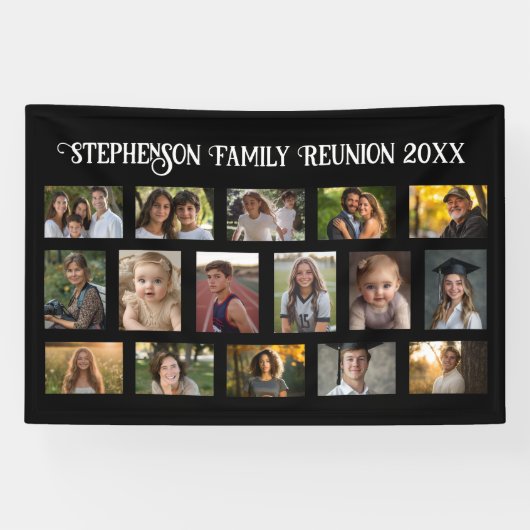 Wiedersehen 16 Foto Collage Banner für Veranstaltu (Horizontal)