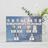 Wiedersehen 3 Generation Sun Rays and Clouds Einladung (Stehend Vorderseite)