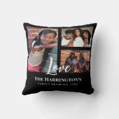 Wiedersehen 3-Sektion Foto Collage Black Frame Kissen (Rückseite)