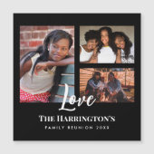 Wiedersehen 3-Sektion Foto Collage Black Frame Magnetkarte (Vorderseite)