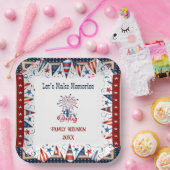 Wiedersehen 4. Juli Stars Firecracker Bunting Pappteller (Party)