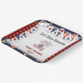 Wiedersehen 4. Juli Stars Firecracker Bunting Pappteller (Gewinkelt)