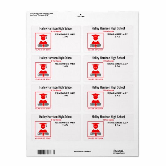 Wiedersehen/Abschluss, Rot, Grau, Name (Vorne)