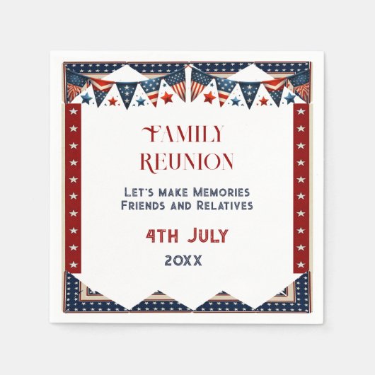 Wiedersehen American Flag Bunting 4. Juli Crew Serviette (Vorderseite)