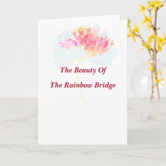 Wiedersehen an der Rainbow Bridge Gedicht-Faltkart Karte (Gelbe Blume)