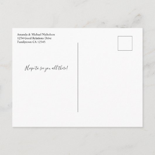 Wiedersehen Ankündigung Datum freihalten Postkarte (Rückseite)