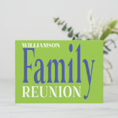 Wiedersehen Ansammlung Fett Modern Blue Green Einladung (Stehend Vorderseite)