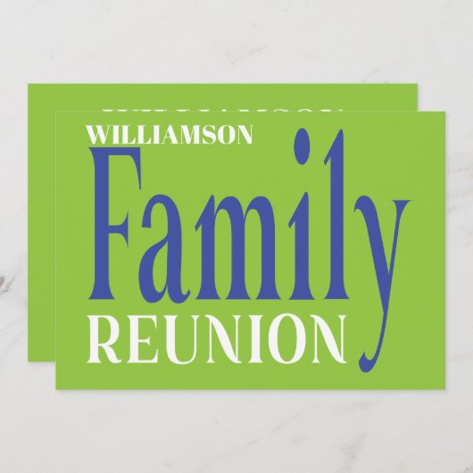 Wiedersehen Ansammlung Fett Modern Blue Green Einladung (Vorne/Hinten)