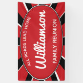 Wiedersehen Ansammlung Schwarz, Rot und Weiß Banner (Vertikal)