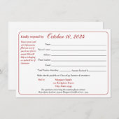 Wiedersehen-Antwortformular für unterschiedliche S Einladung (Vorne/Hinten)