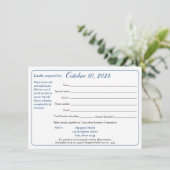 Wiedersehen-Antwortformular für unterschiedliche S Einladung (Stehend Vorderseite)