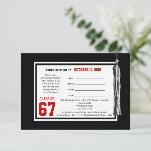 Wiedersehen-Antwortkarte RSVP Karte (Stehend Vorderseite)