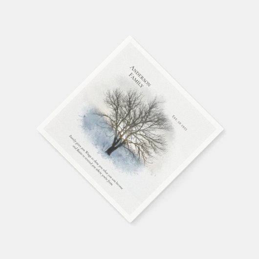 Wiedersehen-Aquarellbaum Serviette (Ecke)