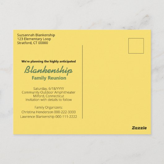 Wiedersehen-austauschbares Foto Rudbekia Blume Postkarte (Rückseite)