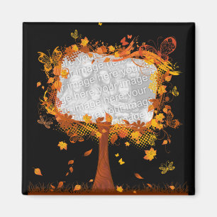 Wiedersehen Autumn Tree Foto Frame Magnet