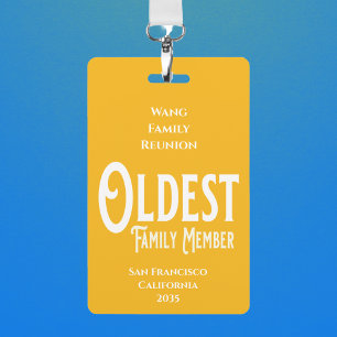 Wiedersehen Award für älteste Familienmitglieder Ausweis