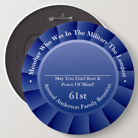 Wiedersehen Awards für längste Militärmitglieder Button (Vorne & Hinten)