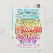 Wiedersehen Band Concept Ticket Neon Retro 70er Postkarte (Vorne/Hinten)