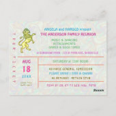 Wiedersehen Band Concept Ticket Neon Retro 70er Postkarte (Rückseite)