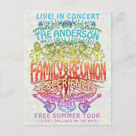 Wiedersehen Band Concept Ticket Neon Retro 70er Postkarte