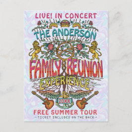 Wiedersehen Band Concept Ticket Thema Retro 70er Postkarte