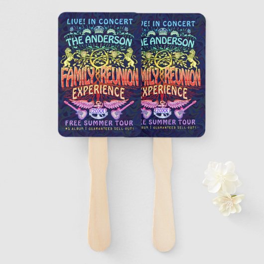 Wiedersehen Band Retro 70er Concept Logo Neon Fächer (Vorne und Hinten)