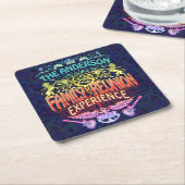 Wiedersehen Band Retro 70er Concept Logo Neon Rechteckiger Pappuntersetzer (angewinkelt)