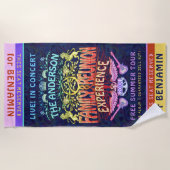 Wiedersehen Band Retro 70er Concept Logo Neon Strandtuch (Vorderseite)