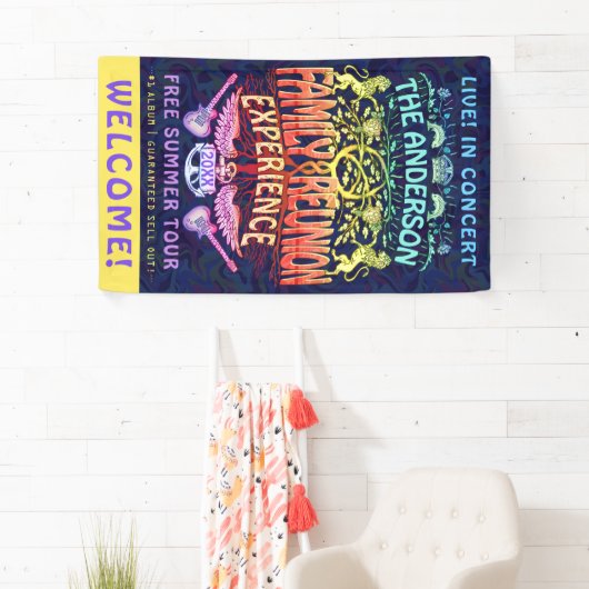 Wiedersehen Band Retro 70er Konzert Begrüßungsnebe Banner (Insitu)