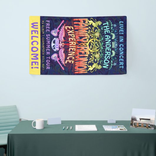 Wiedersehen Band Retro 70er Konzert Begrüßungsnebe Banner (Messeveranstaltung)