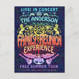 Wiedersehen Band Retro 70er Konzert Ticket Neon Postkarte