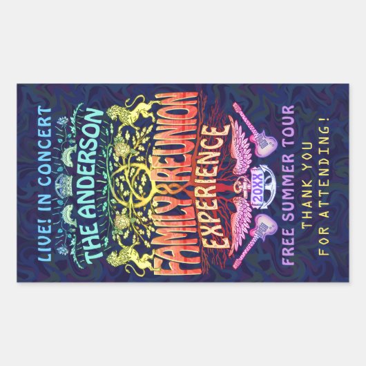 Wiedersehen Band Retro 70er Konzert Vielen Dank v2 Rechteckiger Aufkleber (Vorderseite)