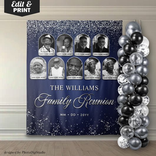 Wiedersehen-Banner der benutzerdefinierten Familie Wandteppich