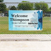 Wiedersehen-Banner der Familie (Blaue Blume) Banner (Insitu)