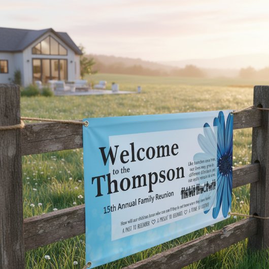 Wiedersehen-Banner der Familie (Blaue Blume) Banner
