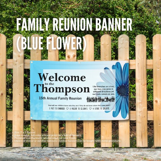 Wiedersehen-Banner der Familie (Blaue Blume) Banner