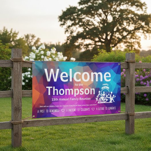 Wiedersehen-Banner der Familie (farbenfrohe Geomet Banner