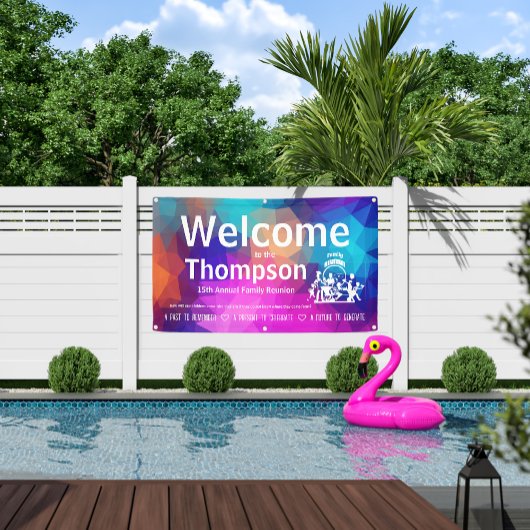 Wiedersehen-Banner der Familie (farbenfrohe Geomet Banner