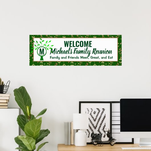 Wiedersehen-Banner der Monogram-Familie Poster (Heimbüro)
