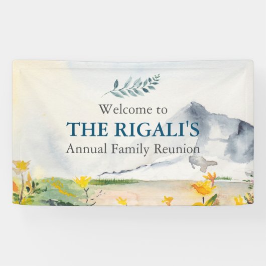 Wiedersehen-Banner für Mountain Theme Family Banner (Horizontal)